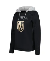 Women's adidas Black Vegas Golden Knights Skate Lace Team Pullover Hoodie