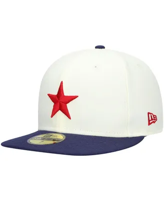 Men's New Era White Detroit Stars Cooperstown Collection Turn Back The Clock 59FIFTY Fitted Hat