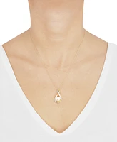 Honora Cultured Freshwater Pearl (9mm) and Diamond Accent Pendant 18" Necklace 14k Gold