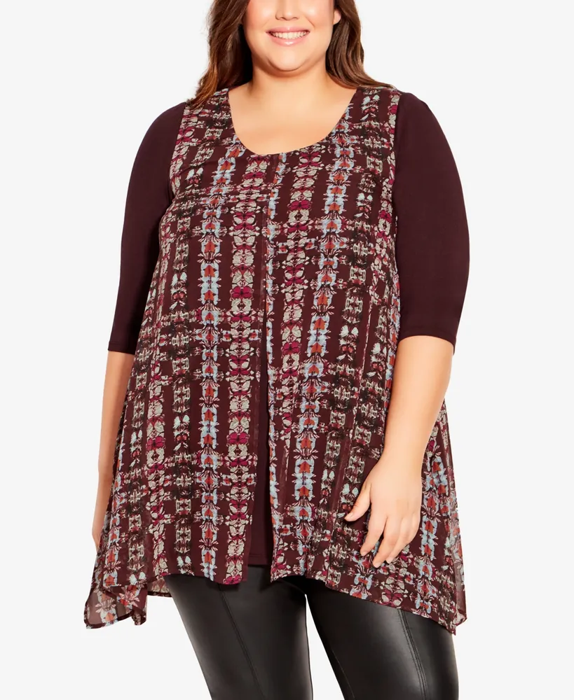 Plus Harbor View Print Tunic Top