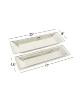 Rosemary Lane Metal Tray, Set of 2, 25", 22" W