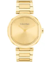 Calvin Klein Women's 2-Hand Gold-Tone Stainless Steel Bracelet Watch 36mm
