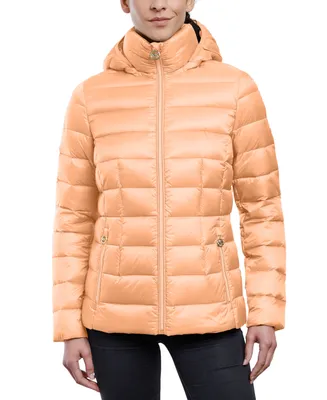 Michael Michael Kors Women's Hooded Packable Down Shine Puffer Coat, Created for Macy's