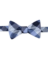 Tommy Hilfiger Men's Buffalo Check Bow Tie & Solid Pocket Square Set