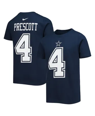 Youth Boys and Girls Nike Dak Prescott Navy Dallas Cowboys Team Player Name Number T-shirt