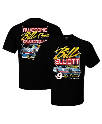 Men's Checkered Flag Sports Black Bill Elliott Dawsonville Two-Sided T-shirt