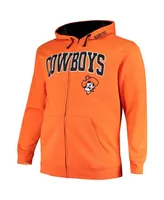 Men's Colosseum Orange Oklahoma State Cowboys Big and Tall Full-Zip Hoodie