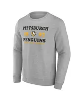 Men's Fanatics Heather Charcoal Pittsburgh Penguins Fierce Competitor Pullover Sweatshirt