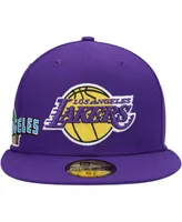 Men's New Era Purple Los Angeles Lakers Stateview 59FIFTY Fitted Hat