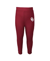 Preschool Girls Heathered Gray, Crimson Oklahoma Sooners Forever Love T-shirt and Leggings Set