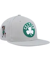 Men's Mitchell & Ness Gray Boston Celtics Side Core 2.0 Snapback Hat