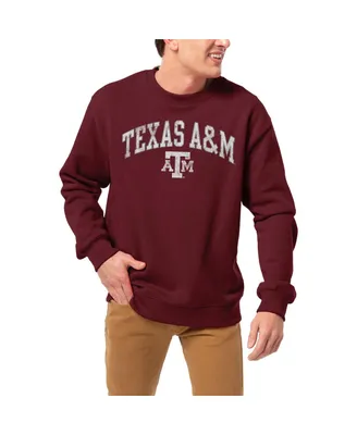 Men's League Collegiate Wear Maroon Texas A&M Aggies 1965 Arch Essential Fleece Pullover Sweatshirt