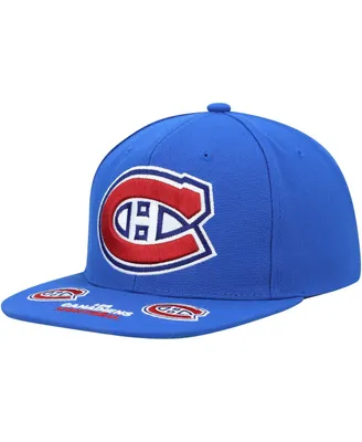 Men's Mitchell & Ness Blue Montreal Canadiens Vintage-Like Hat Trick Snapback Hat