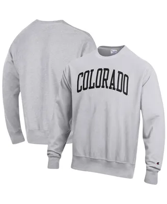 Men's Champion Heathered Gray Colorado Buffaloes Arch Reverse Weave Pullover Sweatshirt