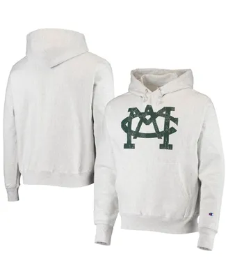 Men's Champion Heathered Gray Michigan State Spartans Team Vault Logo Reverse Weave Pullover Hoodie