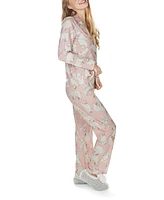 MeMoi Women's Cotton Blend Polar Bears Notch Collar Pajama Set