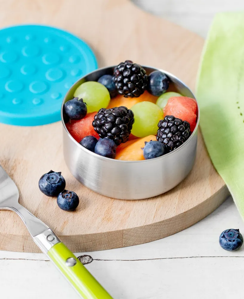 LunchBots 4.5 oz Dips Stainless Steel Leak-Resistant Condiment Holders Silicone Lids, Set of 2