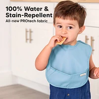 KeaBabies 3-Pack Waterproof Baby Bibs for Eating, Lightweight, Mess Proof Toddler with Food Catcher