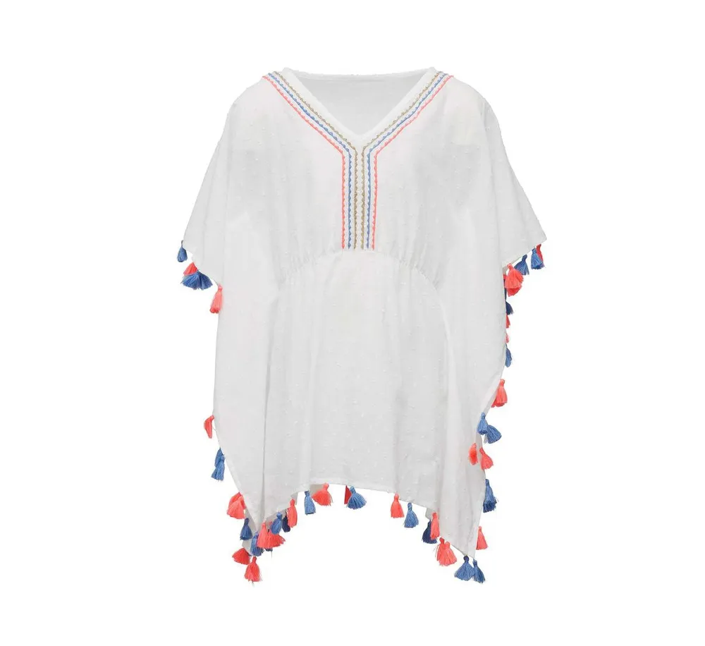 Toddler, Child Girls White Sherbet Tassel Cover Up