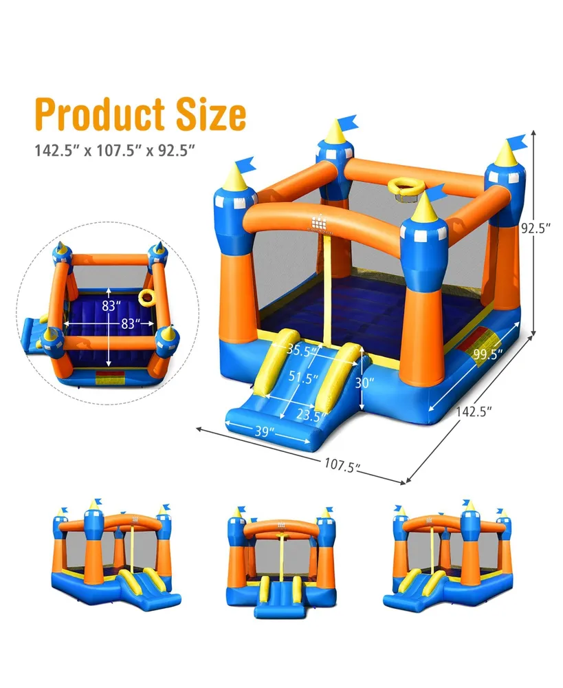 Inflatable Bounce House Kids Magic Castle w/ Large Jumping Area Without Blower