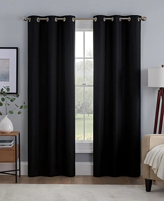 Eclipse Khloe 100% Absolute Zero Blackout Solid Textured Thermaback Curtain Panel