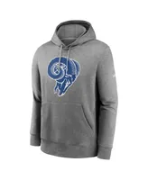 Men's Nike Heathered Gray Los Angeles Rams Rewind Club Fleece Pullover Hoodie