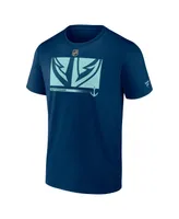 Men's Fanatics Deep Sea Blue Seattle Kraken Authentic Pro Core Collection Secondary T-shirt