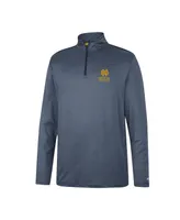 Men's Colosseum Navy Notre Dame Fighting Irish Logo Quarter-Zip Windshirt