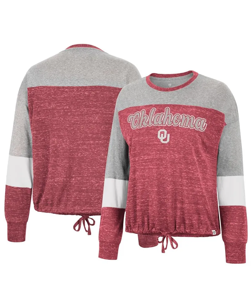 Women's Colosseum Crimson Oklahoma Sooners Joanna Tie Front Long Sleeve T-shirt