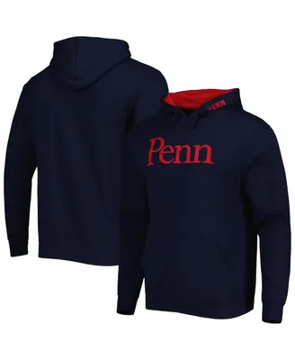 Men's Colosseum Navy Pennsylvania Quakers Team Arch and Logo Pullover Hoodie