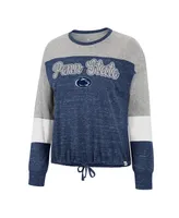 Women's Colosseum Navy Penn State Nittany Lions Joanna Tie Front Long Sleeve T-shirt