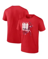 Men's Fanatics Shohei Ohtani Red Los Angeles Angels 100th Career Home Run T-shirt