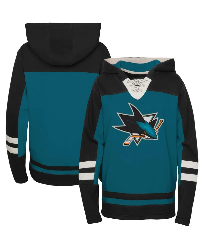 Big Boys Teal San Jose Sharks Ageless Revisited Home Lace-Up Pullover Hoodie