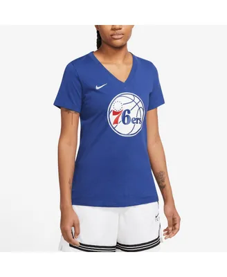 Women's Nike Blue Philadelphia 76ers 2022/23 City Edition Essential V-Neck T-shirt