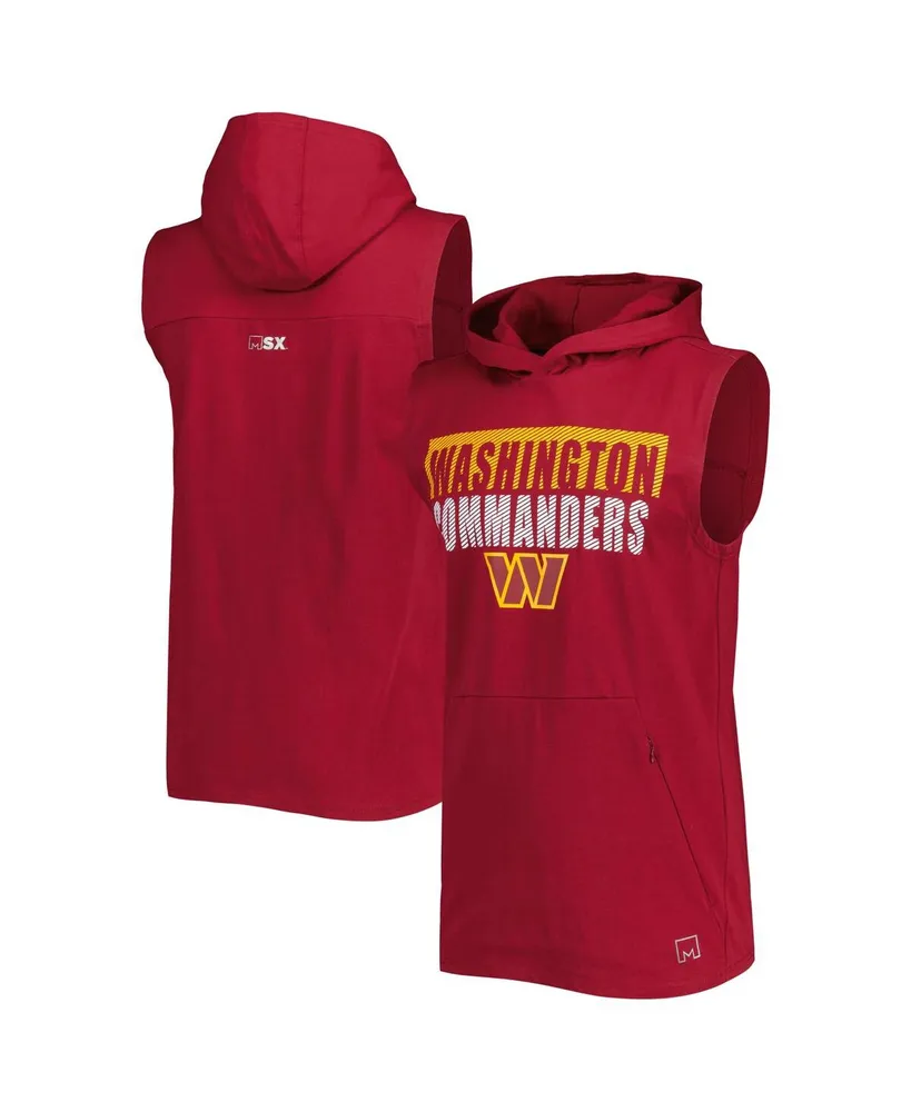 Men's Msx by Michael Strahan Burgundy Washington Commanders Relay Sleeveless Pullover Hoodie