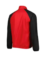 Men's G-iii Sports by Carl Banks Red and Black Wisconsin Badgers Point Guard Raglan Half-Zip Jacket