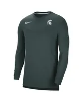 Men's Nike Green Michigan State Spartans 2022 Coach Performance Long Sleeve V-Neck T-shirt