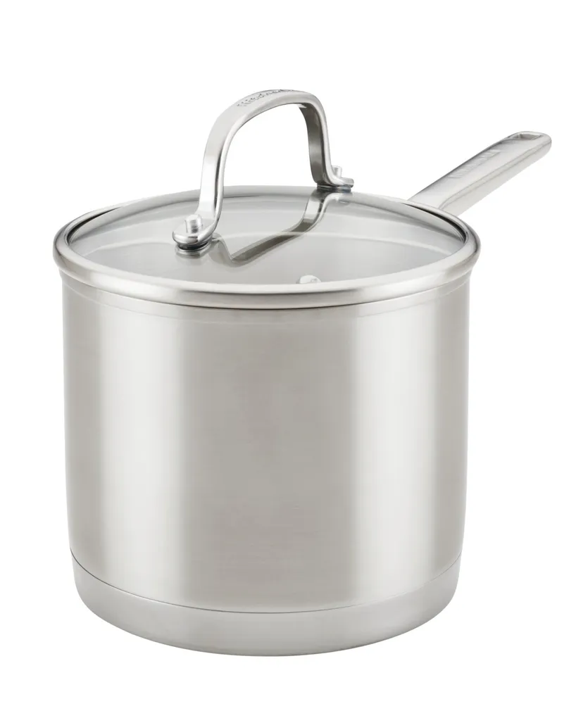 KitchenAid 3 Ply Base Stainless Steel 3 Quart Saucepan with Lid