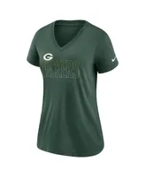 Women's Nike Heathered Green Green Bay Packers Lock Up Tri-Blend V-Neck T-shirt