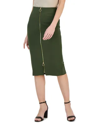 I.n.c. International Concepts Women's Ponte Zip-Front Pencil Skirt