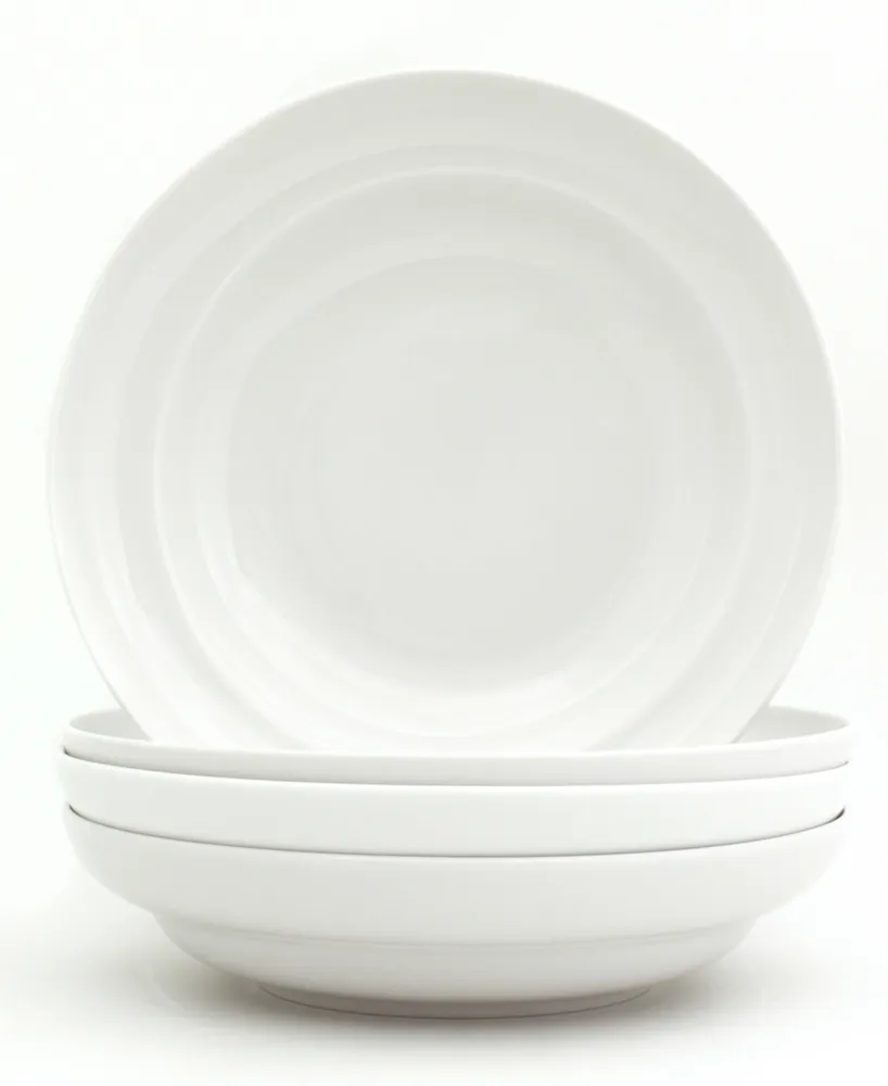 Euro Ceramica White Essential 4 Piece 9" Pasta Bowl Set