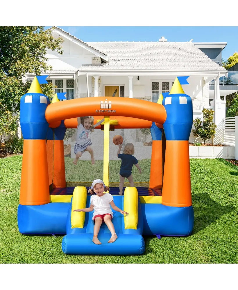 Costway Inflatable Bounce House Kids Magic Castle w/ Large Jumping Area With 680W Blower