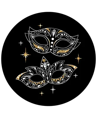 Masquerade - Mask Party Circle Sticker Labels - 24 Count