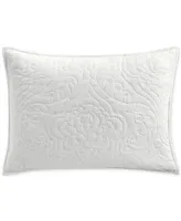 Charter Club Sculpted Paisley Embroidered Cotton Pillow Sham, King, Created for Macy's