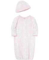 Little Me Baby Girls Sleep Gown and Hat, 2 Piece Set