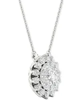 Forever Grown Diamonds Lab Grown Diamond Sunburst 18" Pendant Necklace (1/2 ct. t.w.) in Sterling Silver