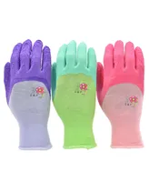 Microfoam Women Garden Gloves, 3 Pairs - Assorted Pre