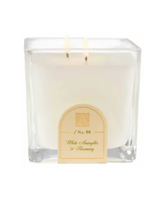 Aromatique White Amaryllis and Rosemary Cube Glass Candle