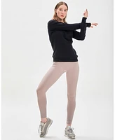 Rebody Active Women's City Zip Slim Crewneck Sweatshirts for Women