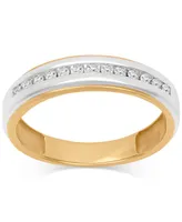 Men's Diamond Wedding Band (1/8 ct. t.w.) 14k Gold